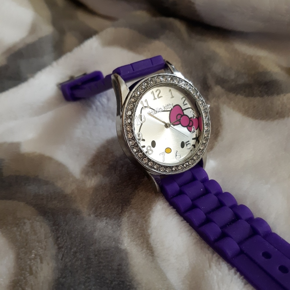 Hello Kitty watch Purple silicone band
